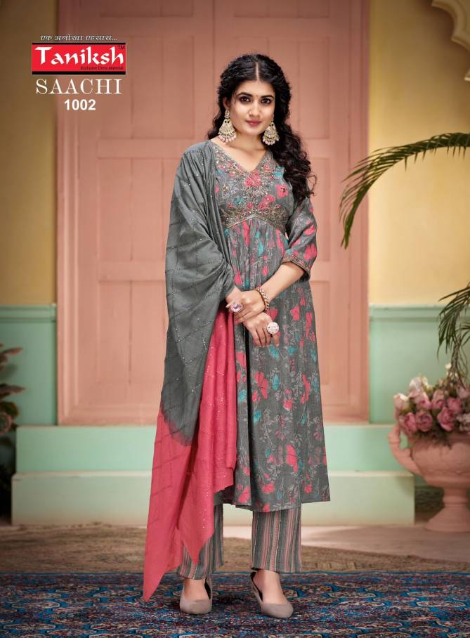 Saachi Vol 1 By Tanishk Rayon Alia Cut Readymade Suits Wholesale Market In Surat

